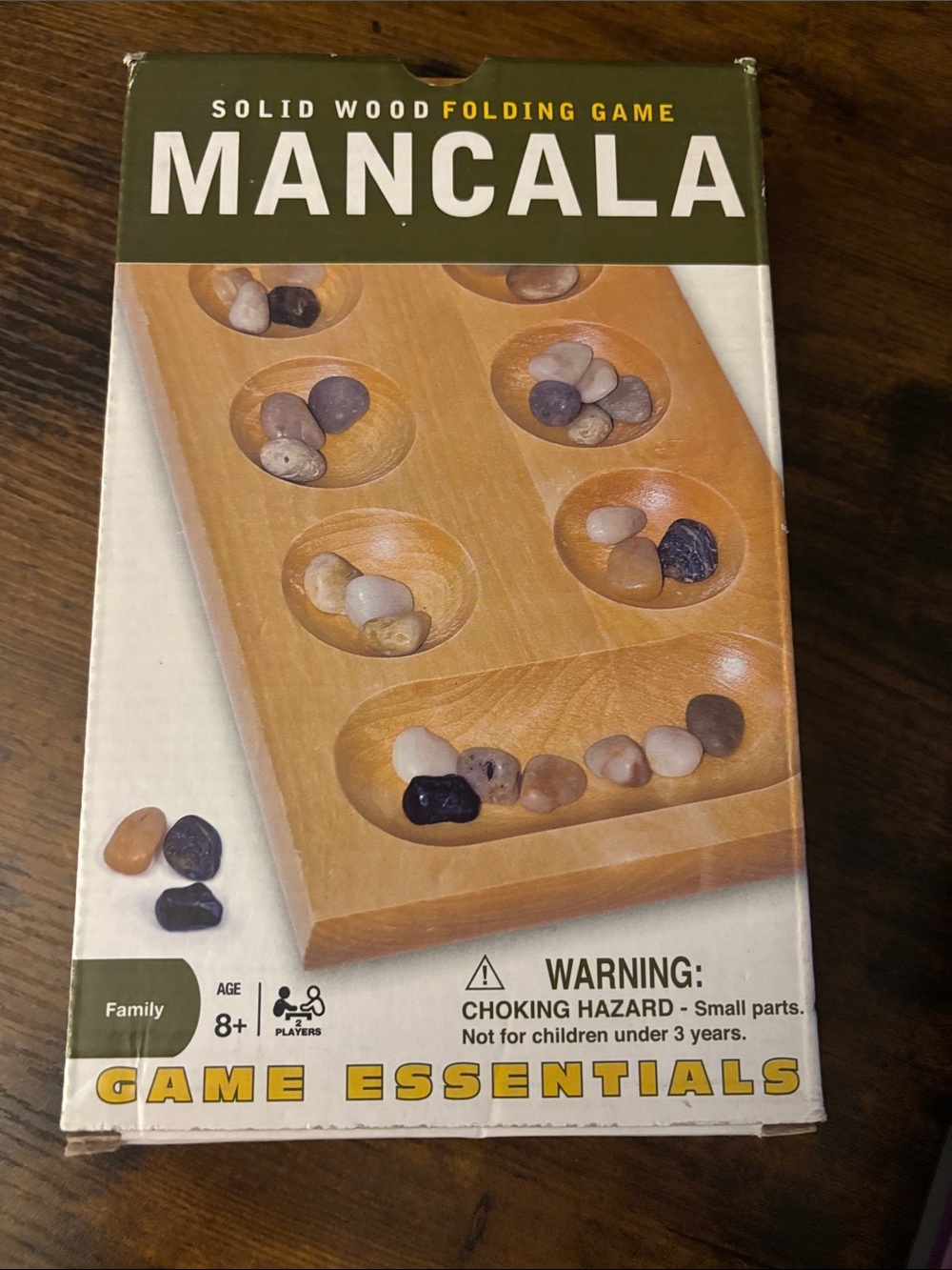 Mancala Solid Wood Folding Game - Natural Wood